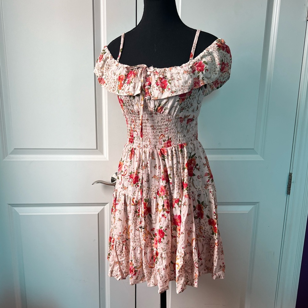 Angie Floral Ruffle Mini Dress